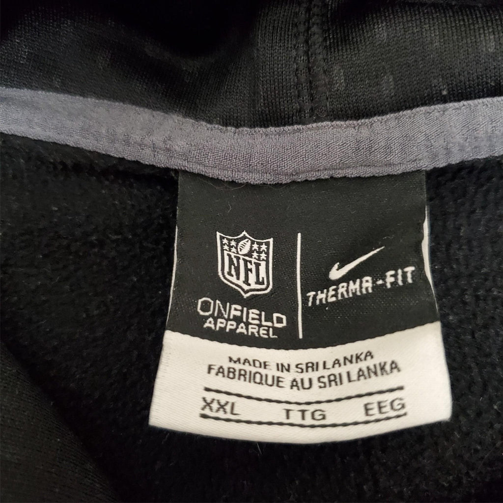 Nike Mens XXL Therma Fit NFL Onfield Apparel Black Pullover