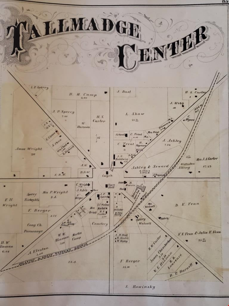 Historic Map of Tallmadge Township Range 10 Town 2 Connecticut Western Rese