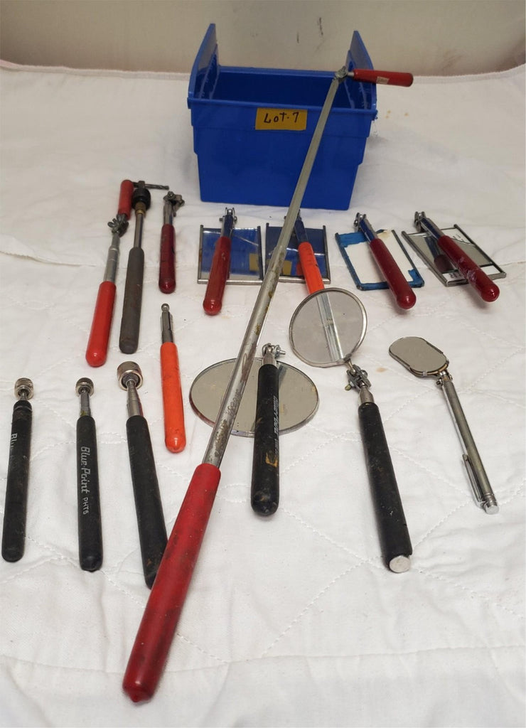 Lot of 15 Assorted Telescoping Inspection Mirror & Pickup Magnet Set LOT-7