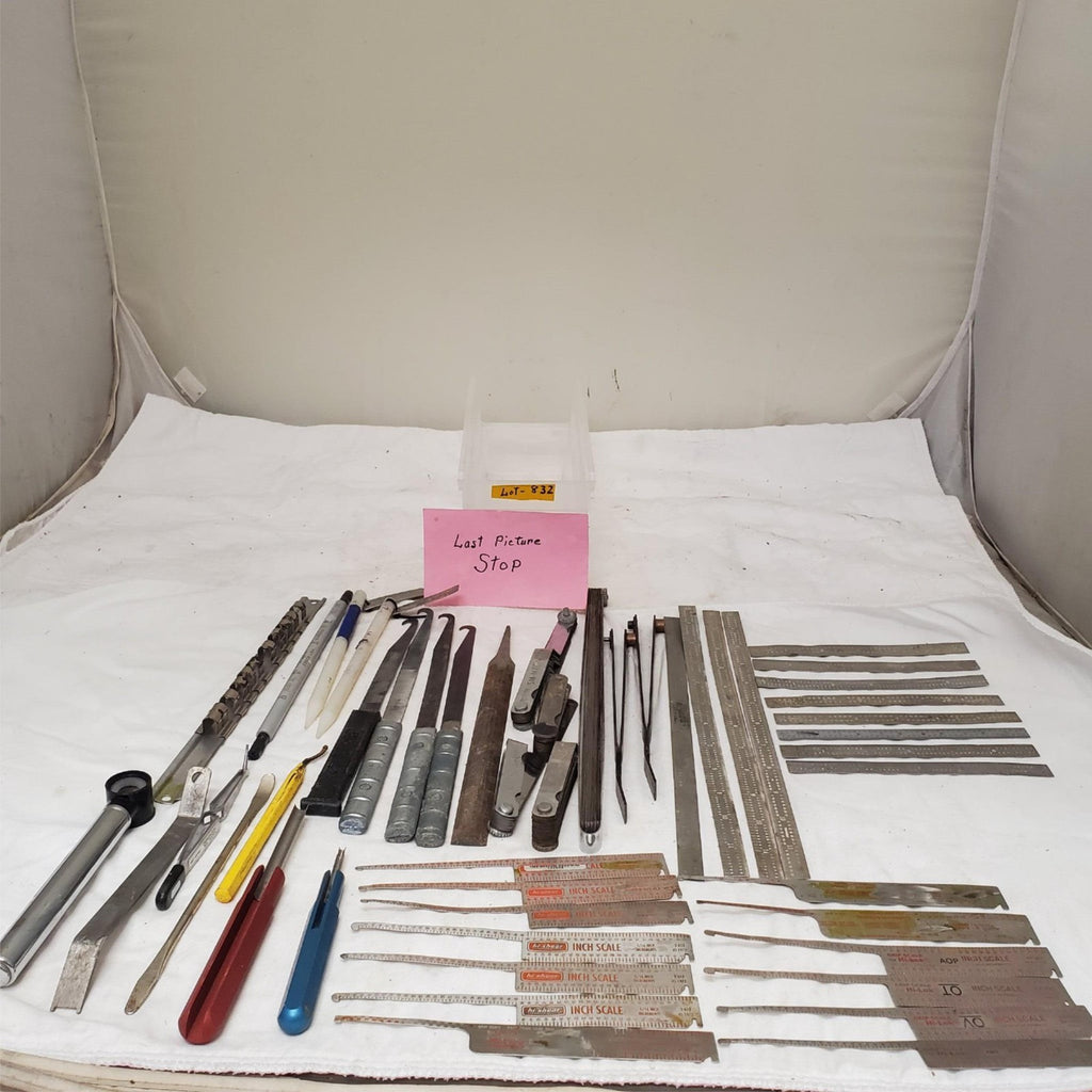 Lot of Grip Scale, Antique Irons Blades Cutters and More LOT-832