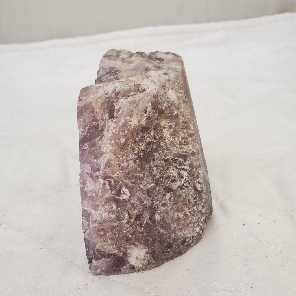 Natural Lepidolite Crystal Sliced Coarse Purple Mica Rock