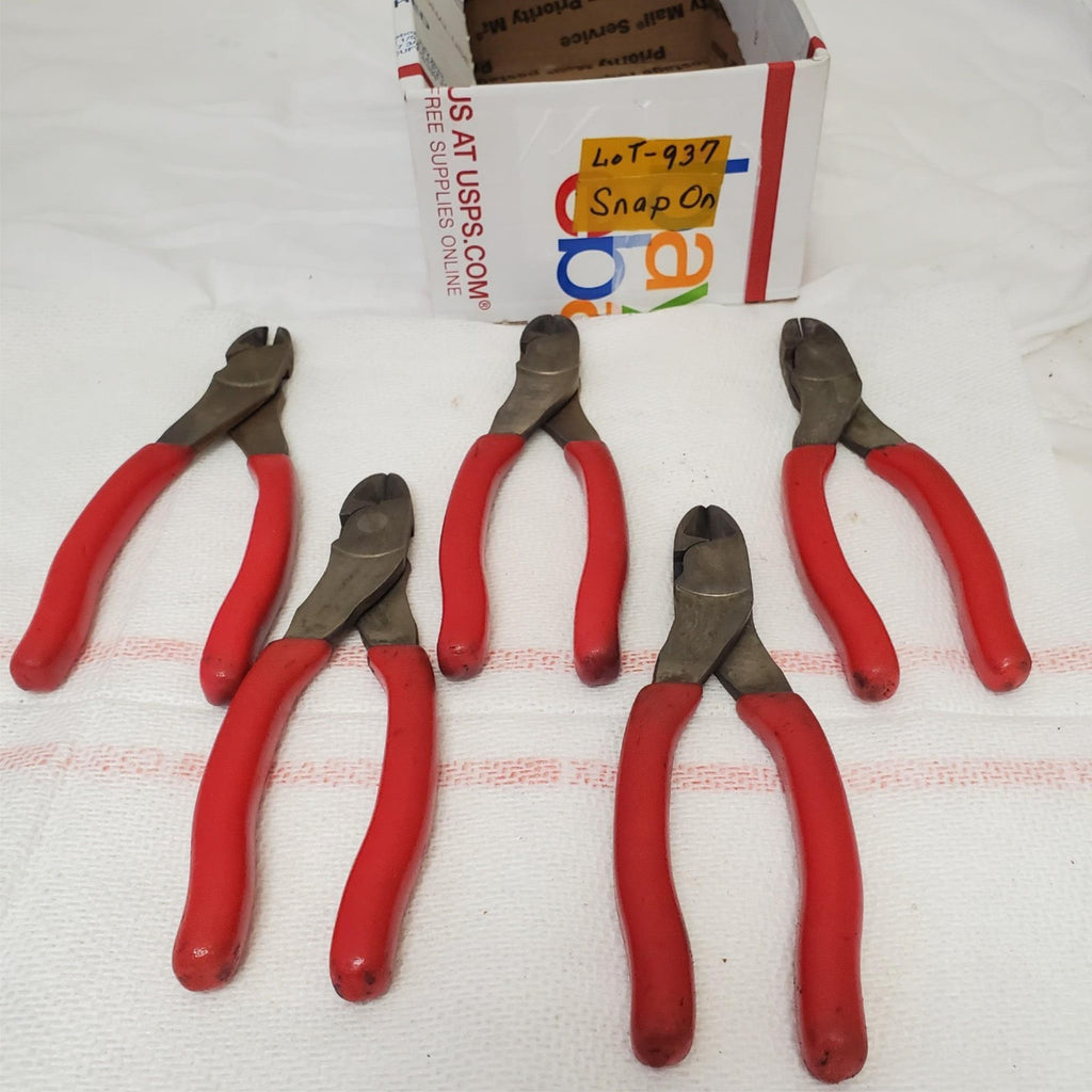 Lot of 5 Snap- On Diagonal Wire Cutter Snips Side Cut Nippers Pliers LOT-937