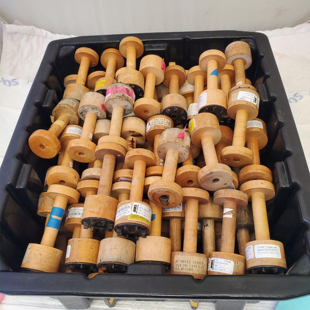Lot of 82 Empty Wooden Spools