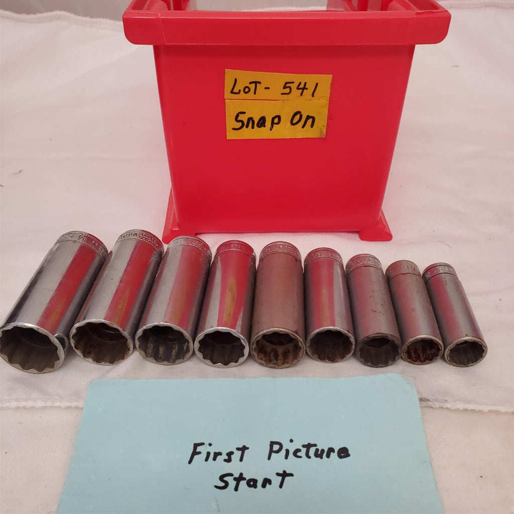 Lot of 9 Snap On 3/8  Deep Socket Set LOT-541