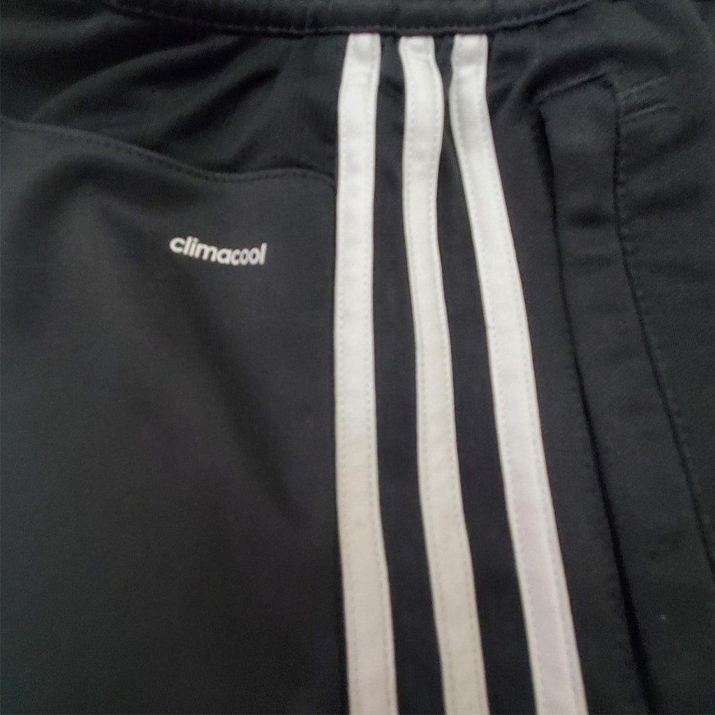 Adidas Pants Boys Medium Gray White Striped Casual Gym Workout Zipper Youth