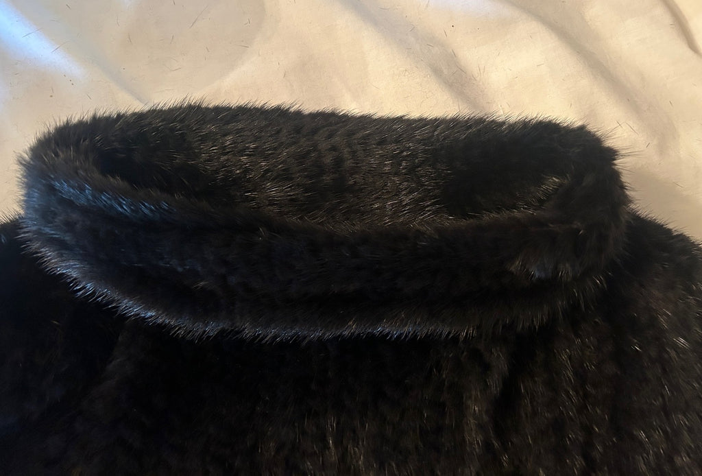 Saks Fifth Avenue MINK FUR Black Poncho Fringe One Size NWT Retail $1,495