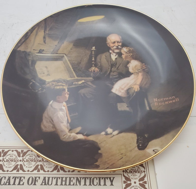 Noman Rockwell Grandpas Treasure Chest Plate Knowles Fine China