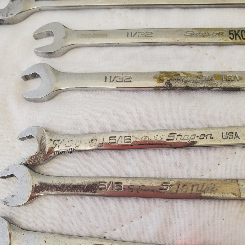 Snap On Tools 10 Pc SAE 12 Point Combination Wrench Set - Lot 405