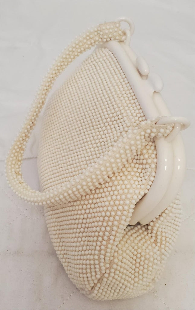 Vintage Gaymode Ivory Raffia Beaded Purse