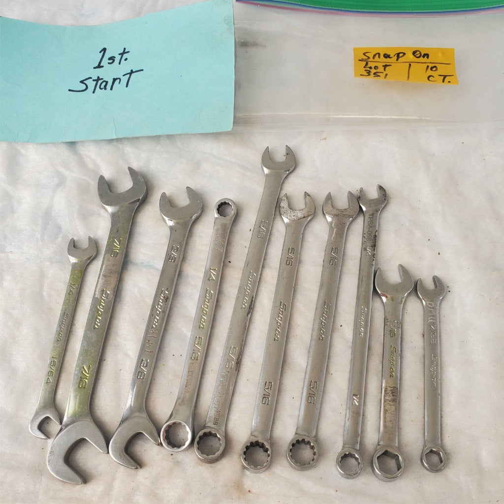 Lot of 10 Snap-On Double-Ended Open Wrench / Combination Wrench Tool LOT 351