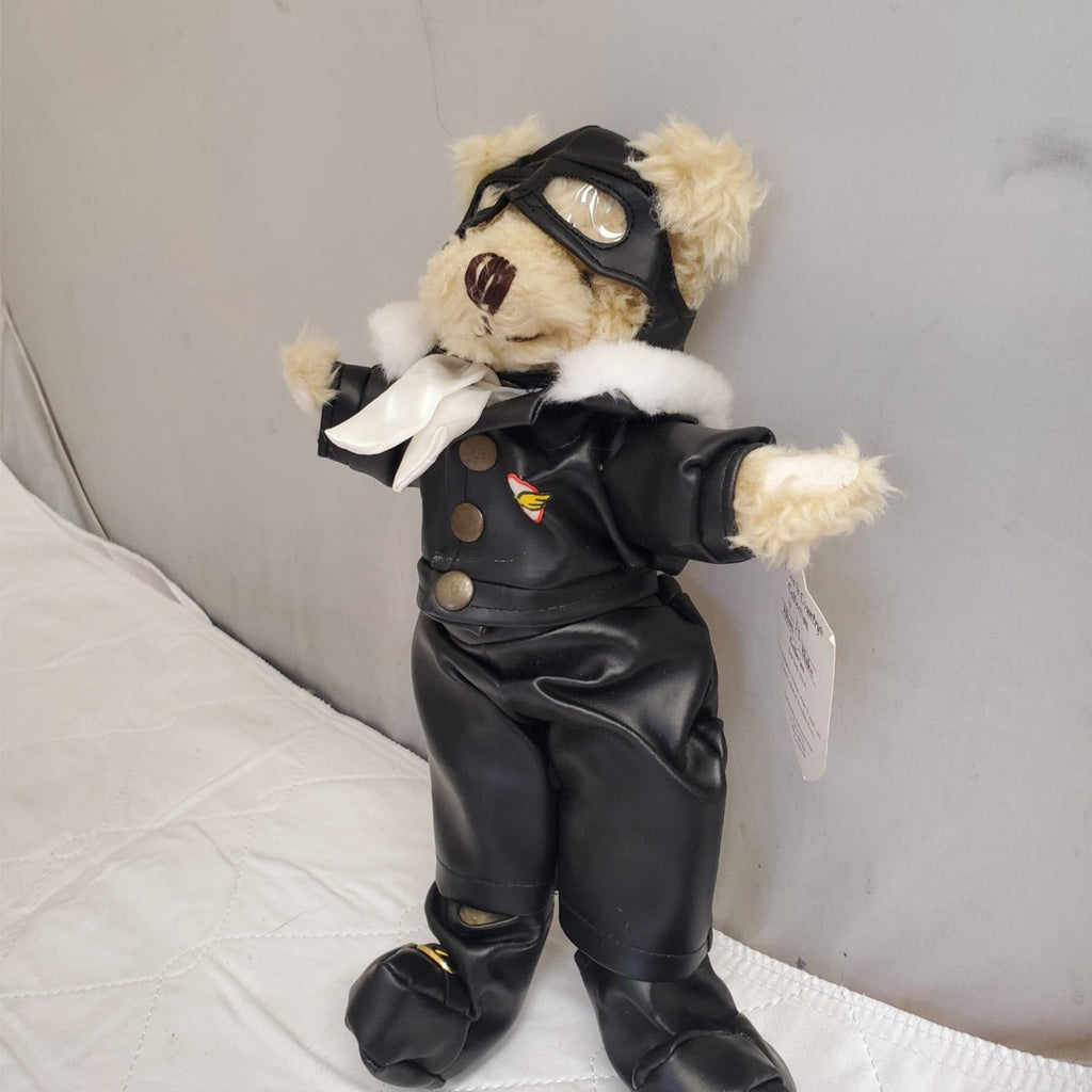 Aviator Pilot Bear Plush With Jacket Cap Scarf Goggles & Bear of Long Stuff Toy