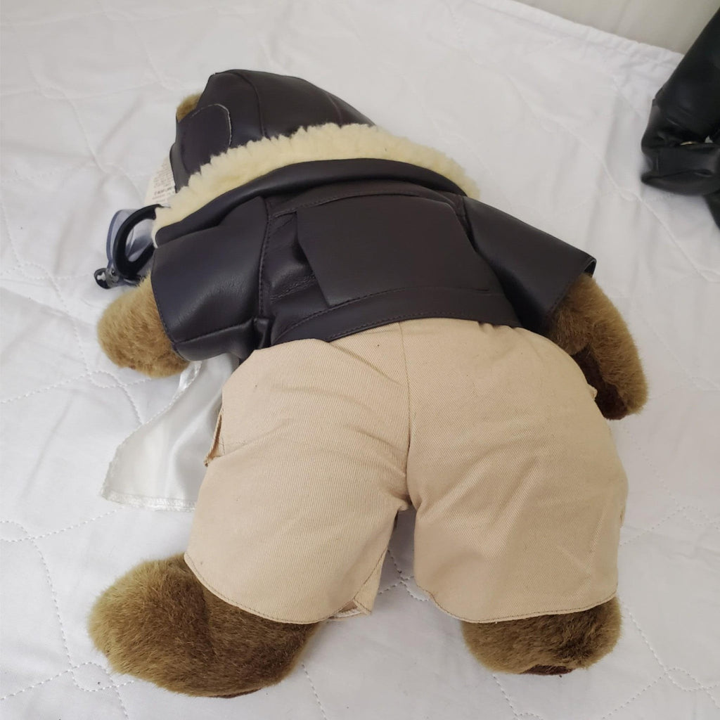 Aviator Pilot Bear Plush With Jacket Cap Scarf Goggles & Bear of Long Stuff Toy