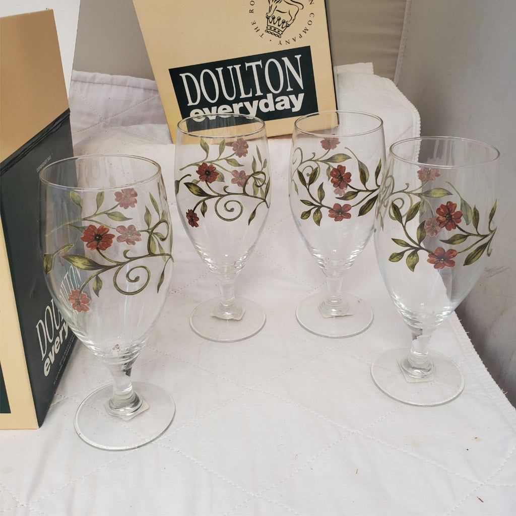 Set of 4 of 2 ROYAL DOULTON Cinnabar Iced Beverage Tea Glasses