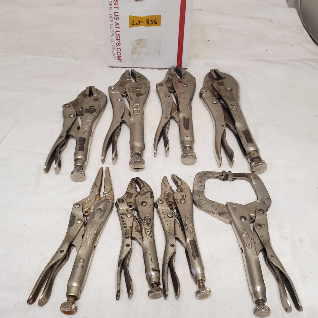 Lot of 8 Vice Grip Locking Pliers Set LOT-836