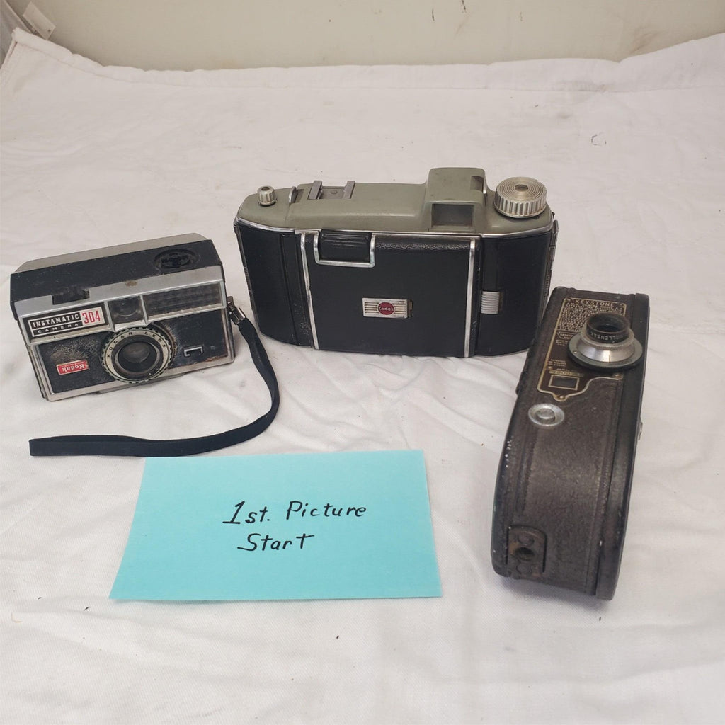 Lot of 3 Vintage Instamatic 304, Keytone 8 M.M & Kodak Tourist Camera