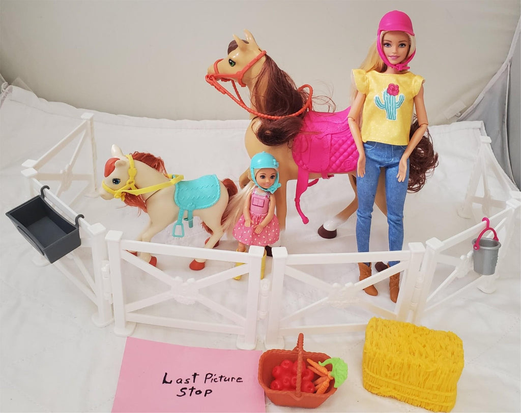 Mattel Barbie Hugs 'n Horses Barbie and Chelsea Blonde Playset #2 Tub