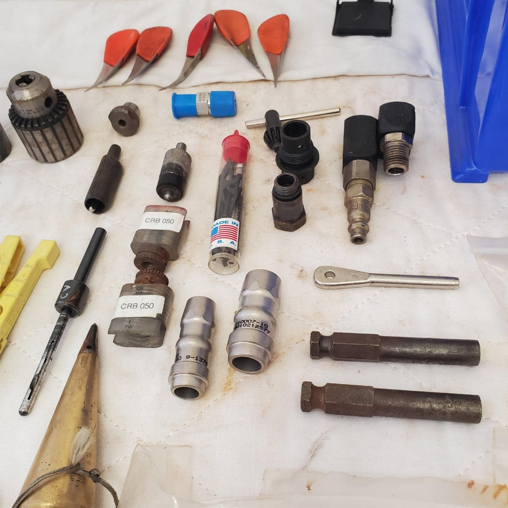 Lot of Assorted Brass Plumb Bob,Cable Stripper,Drill Chuk & other Tools LOT 177