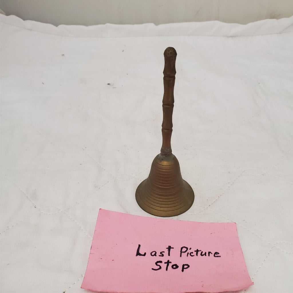 Vintage Faux Bamboo Handle Brass Bell