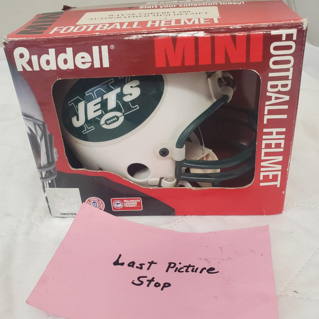 New York Jets Wayne Chrebet #80 Autographed Riddell Mini Football Helmet