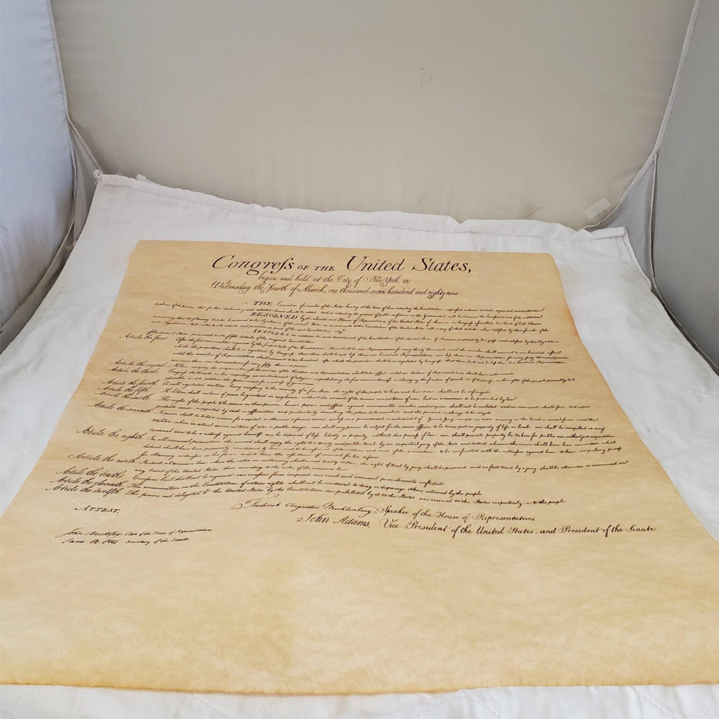 Bill of Rights Poster on Hand-Finished Antiqued Parchment Paper