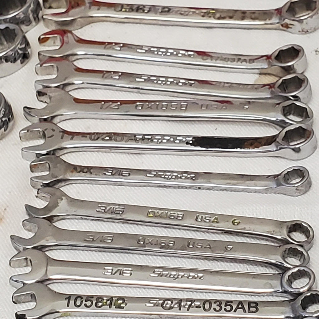 Lot of 34 Assorted Snap on Combination Wrench Set LOT-1036