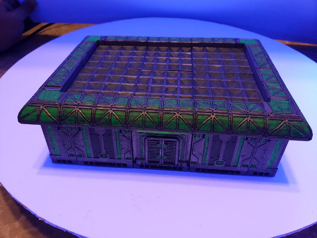 3D Printed Hand Painted Cyberglow City Charming Terrain Modular Gun Store