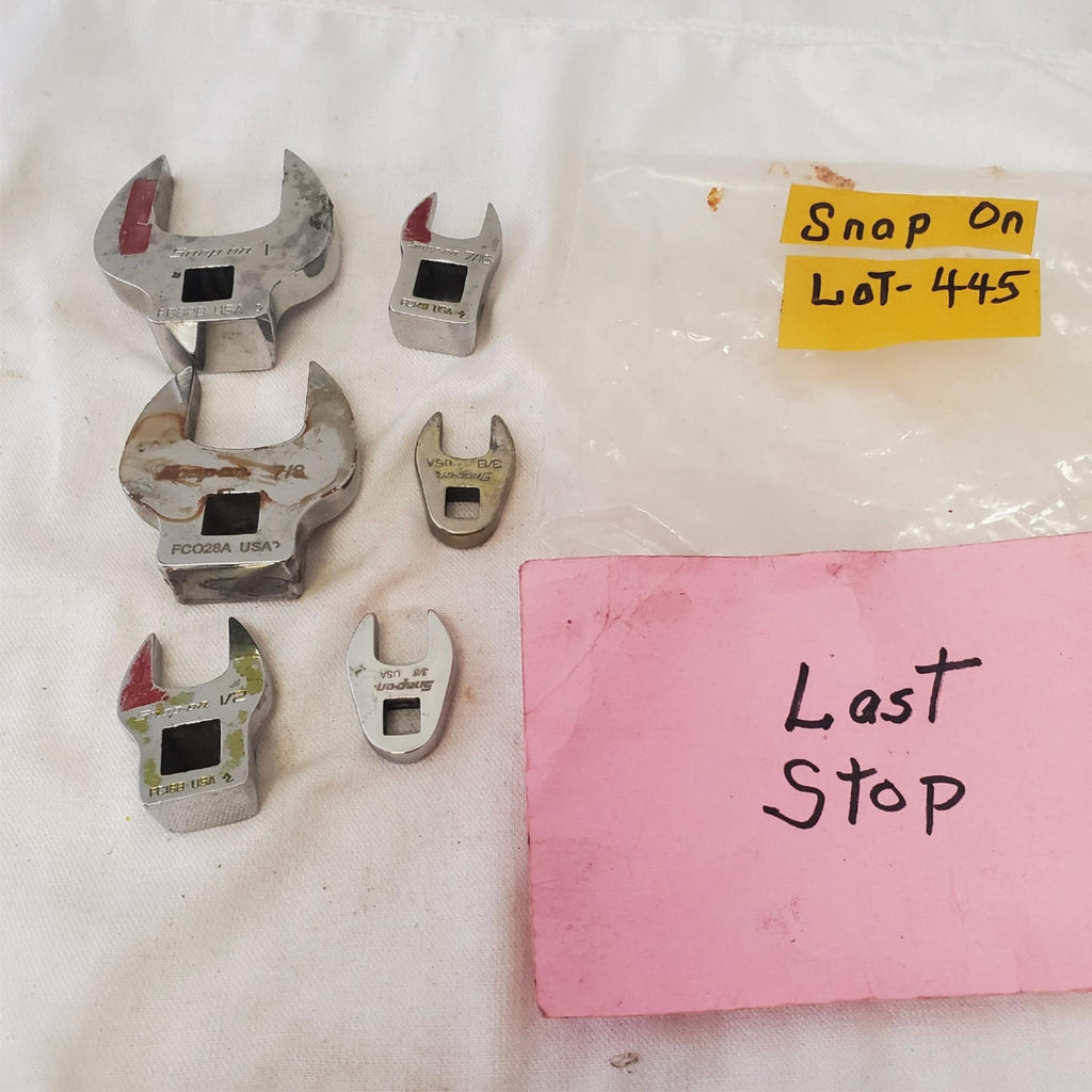 Lot of 6 Snap On Open-end Chrome Crowfoot Wrench LOT 445