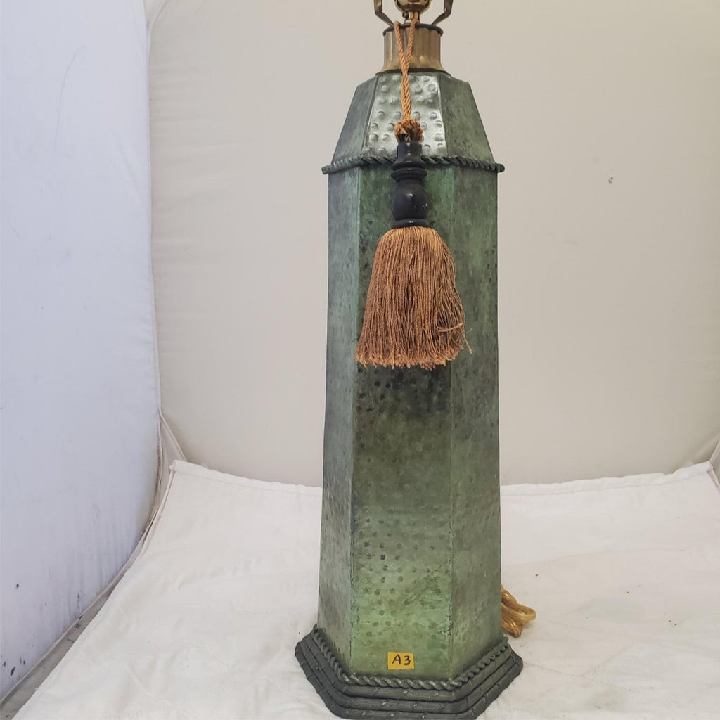 Vintage Brass Octagonal Canister Table Lamp A3