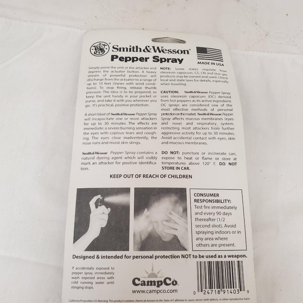 Smith & Wesson Pepper Spray w/ Black Leather Holster ORMD 3.25" Self Defense