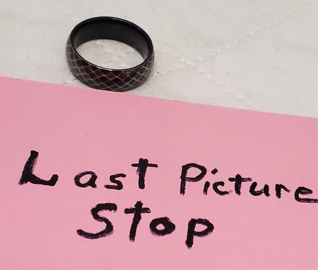 Crosshatch Pattern Tungsten Ring