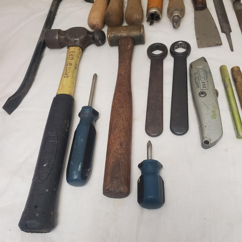 Lot of 4 Used Hand Tools Wood Chisels Hammer Screwdrivers and More LOT-42