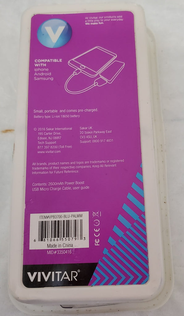Vivitar 2600 MAH Power Boost - Blue
