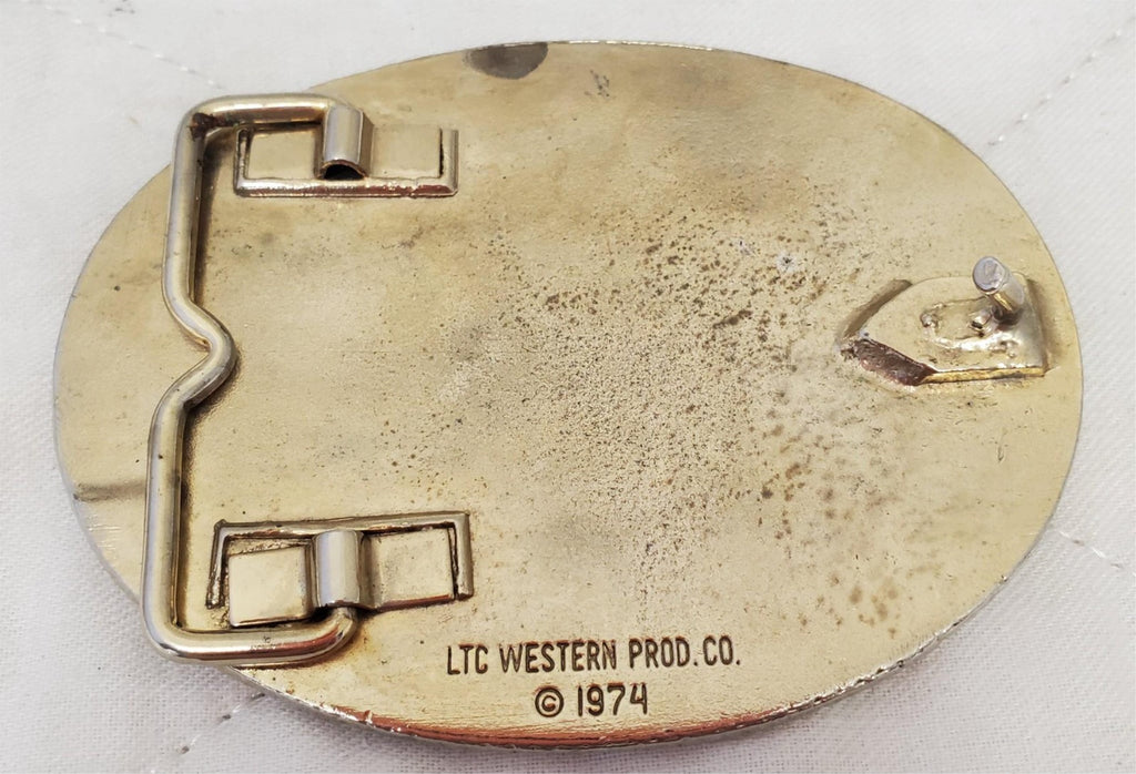 Vintage Gold Tone LTC Western Products Co. 1974 Initial 'S' Belt Buckle