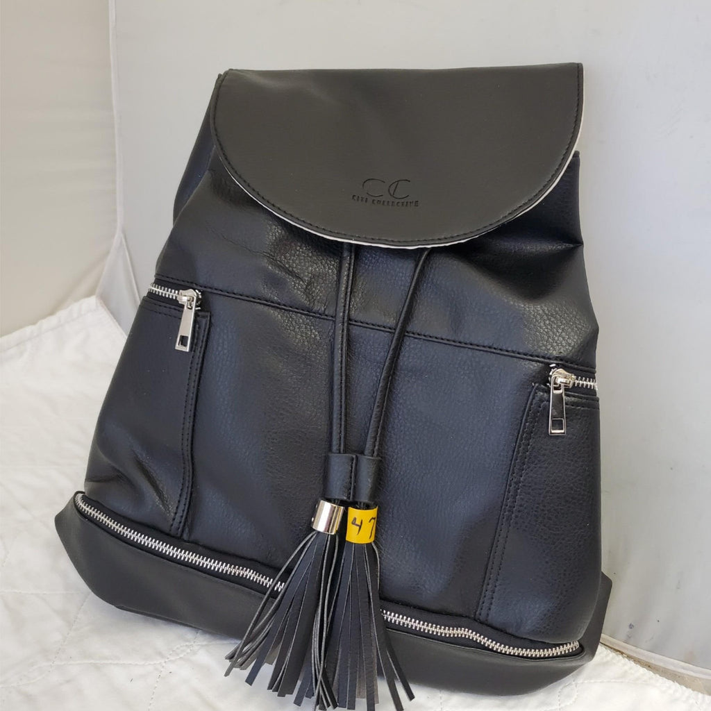 Citi Collective Multiple Use Leather Tote Bag Convertible to Backpack Tassle