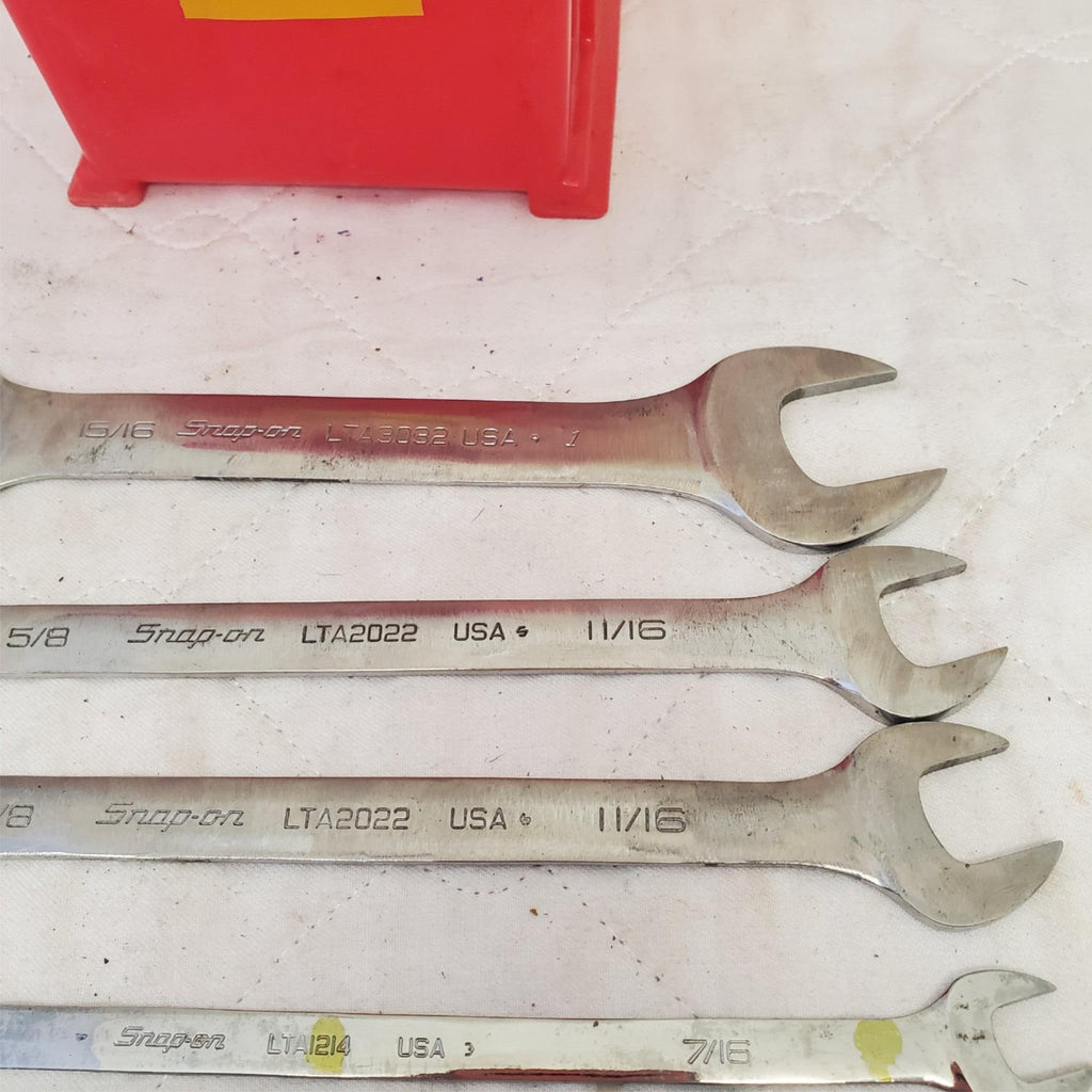 Lot of 7 Snap-On Standard 4-Way Angle Open End Wrench LOT 543