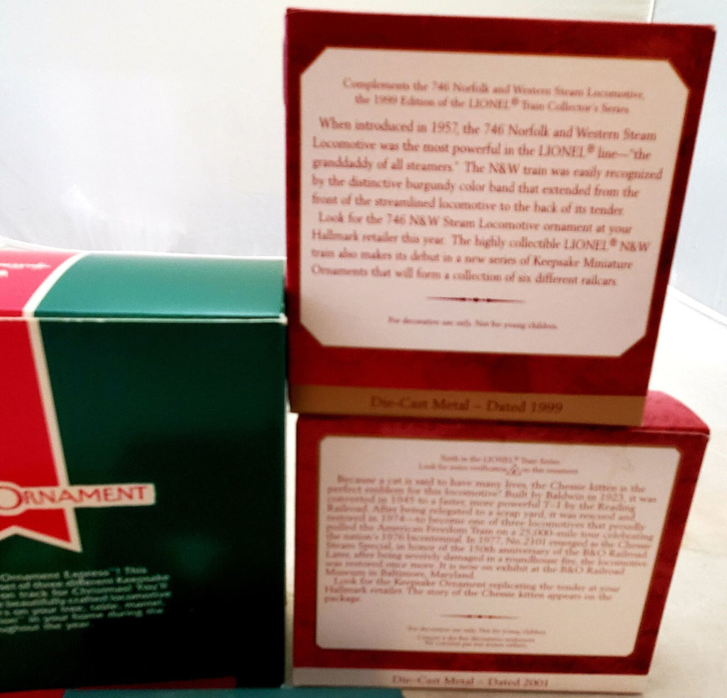 Hallmark Keepsake Tin Locomotive Trains, The Tender, Ornament Express Set of 3