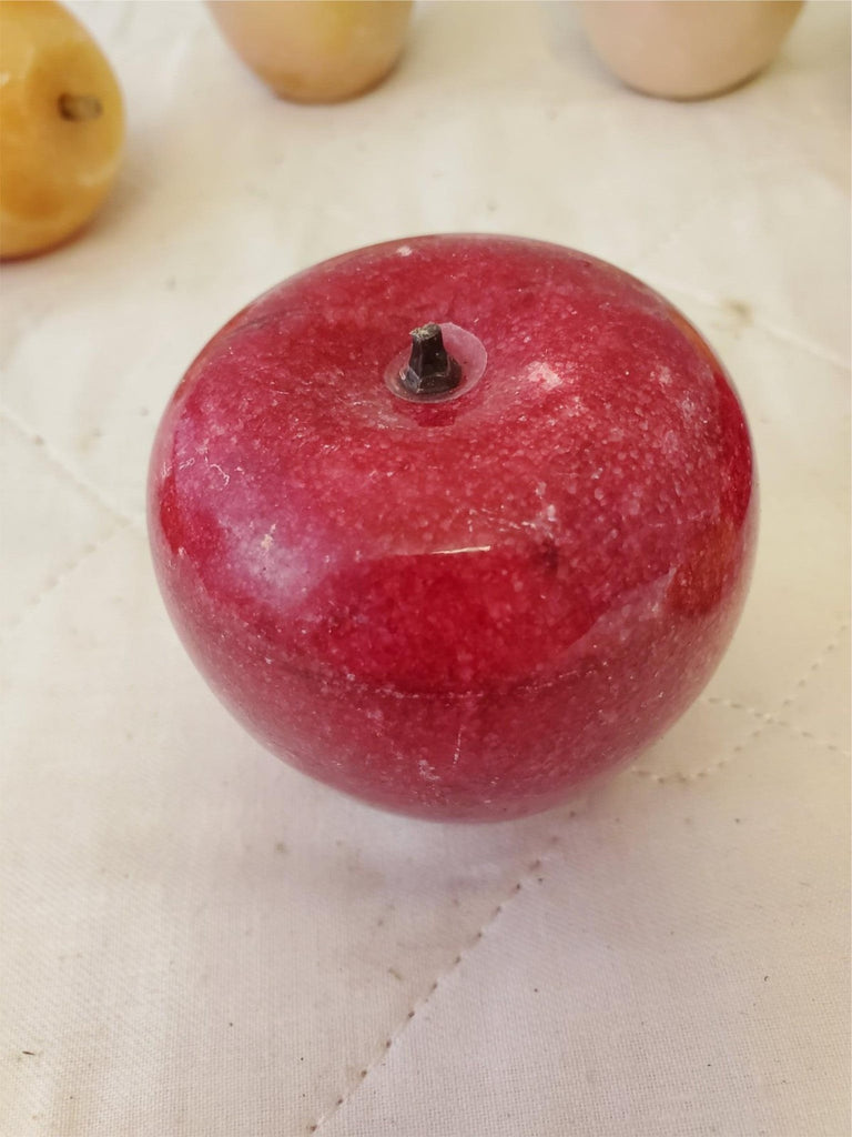 Lot of 9 Vintage Italian Alabaster Stone Marble Fruit & Veggies Art Pieces