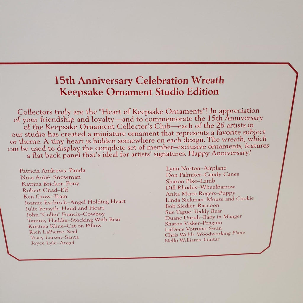 Hallmark Keepsake Ornaments 15th Anniv Celebration Wreath w/ 26 Mini Ornaments