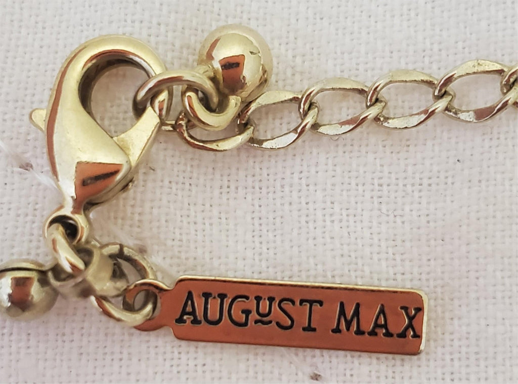 17" Vintage August Max Beaded Necklace With Dangly Pendant