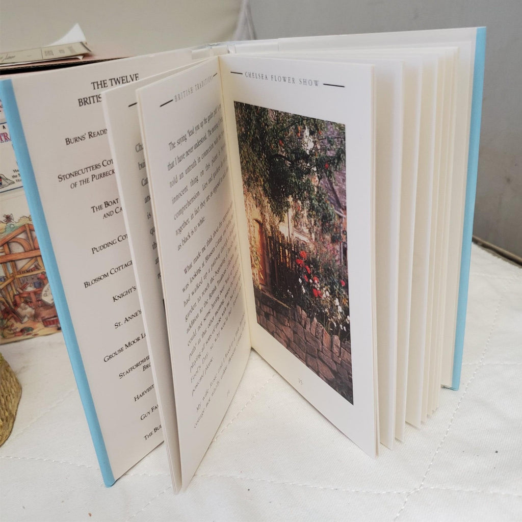 David Winter Cottages May British Traditions Blossom Cottage with Book