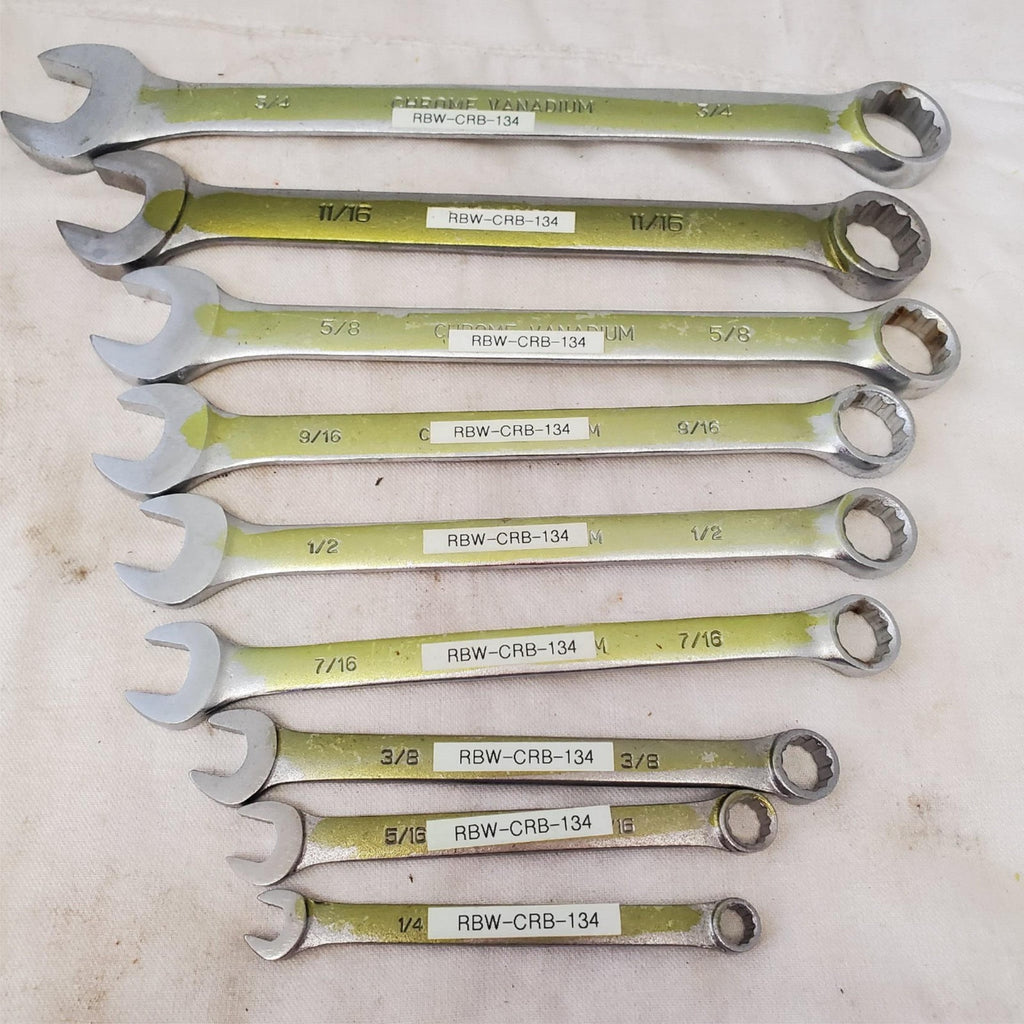 Lot of 9pcs 12 Point SAE Combination Wrench Set - LOT 469