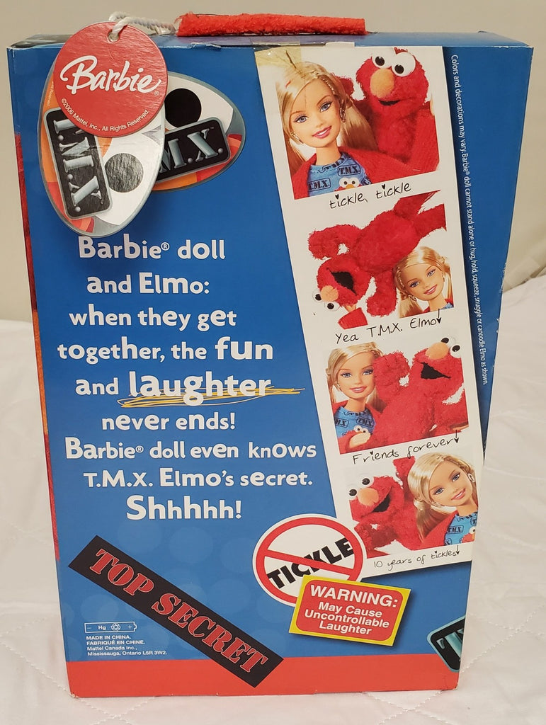 Sesame Street Barbie with Elmo TMX Laughing Doll & Tickle Me Toy Gift