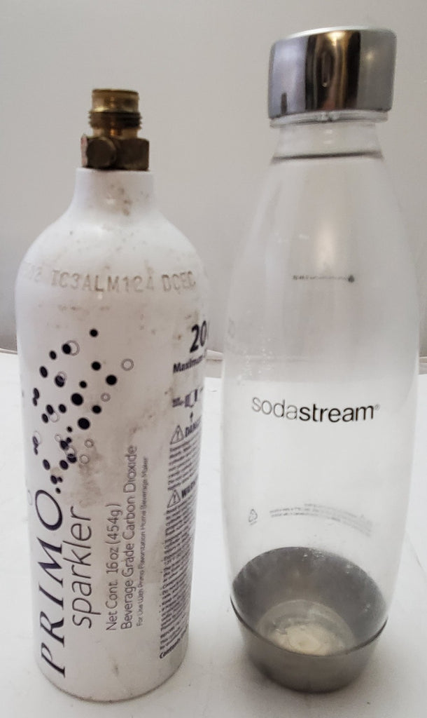 SodaStream 1 Pack Water Bottle & Primo Sparkler Beverage Grade Carbon Tank EMPTY