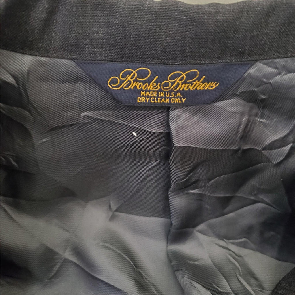 Brooks Brothers Brookwood Mens Charcoal Black Blazer Suit Jacket Sport Coat 42R