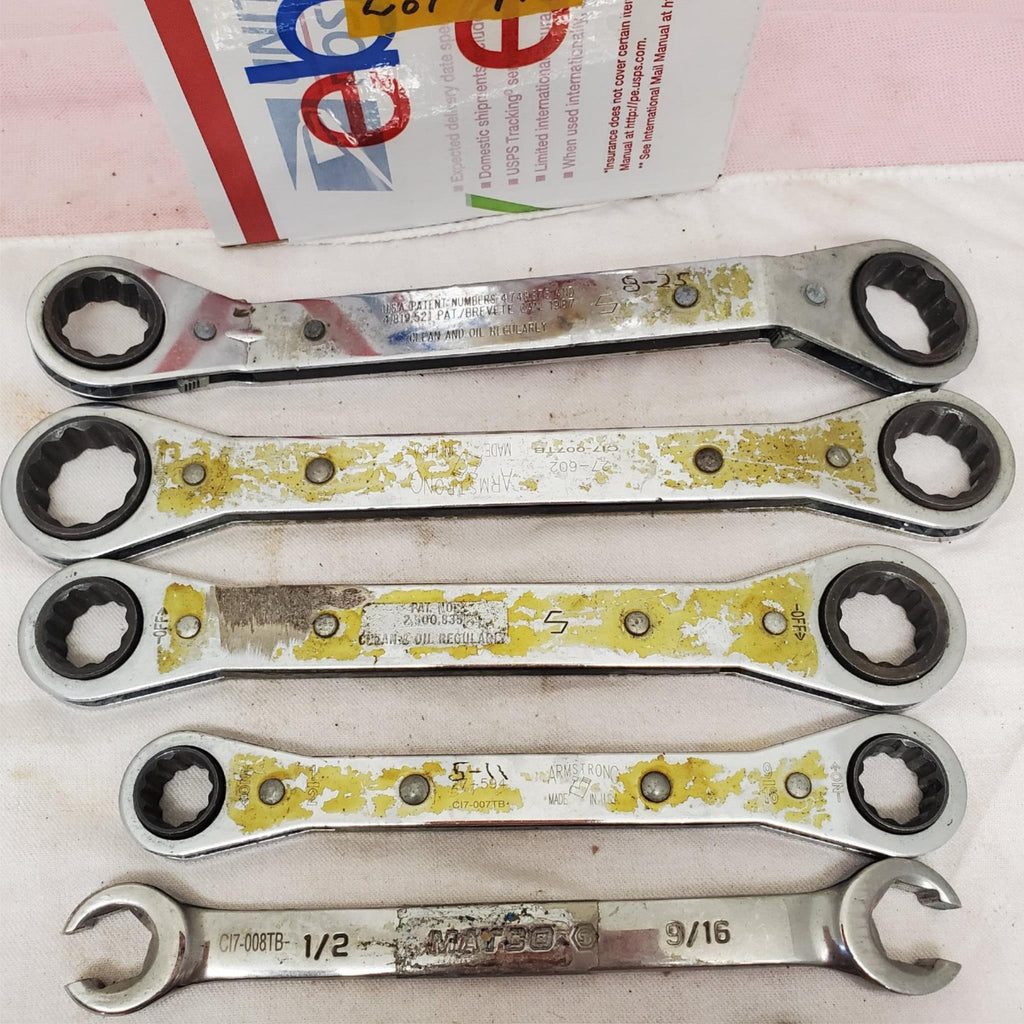 Lot of 11 Assorted Ratcheting Box End Wrench Set LOT-916