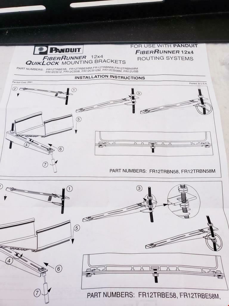Panduit FR12TRBN58 Quicklock 12" Support Bracket Fiberrunner Raceway System