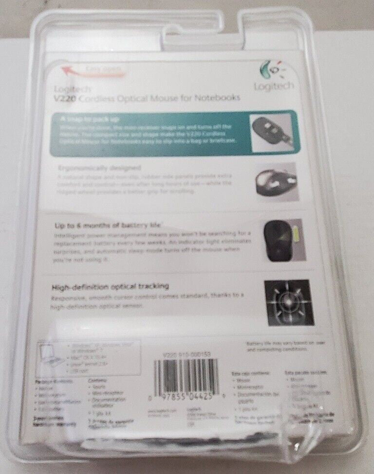 Logitech V220 Cordless Optical Mouse for Notebooks