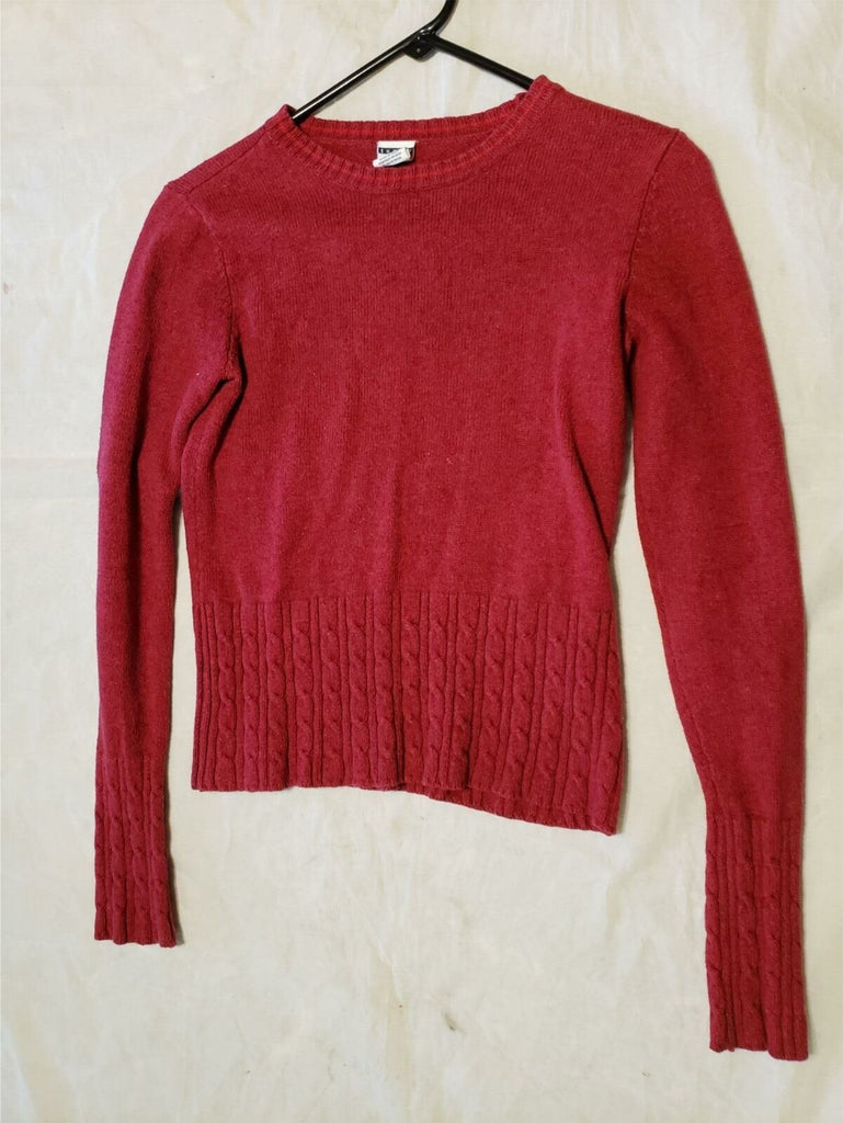 Tommy Hilfiger Jeans Red Maroon Round Neck Sweater Women's Long Sleeve Size L