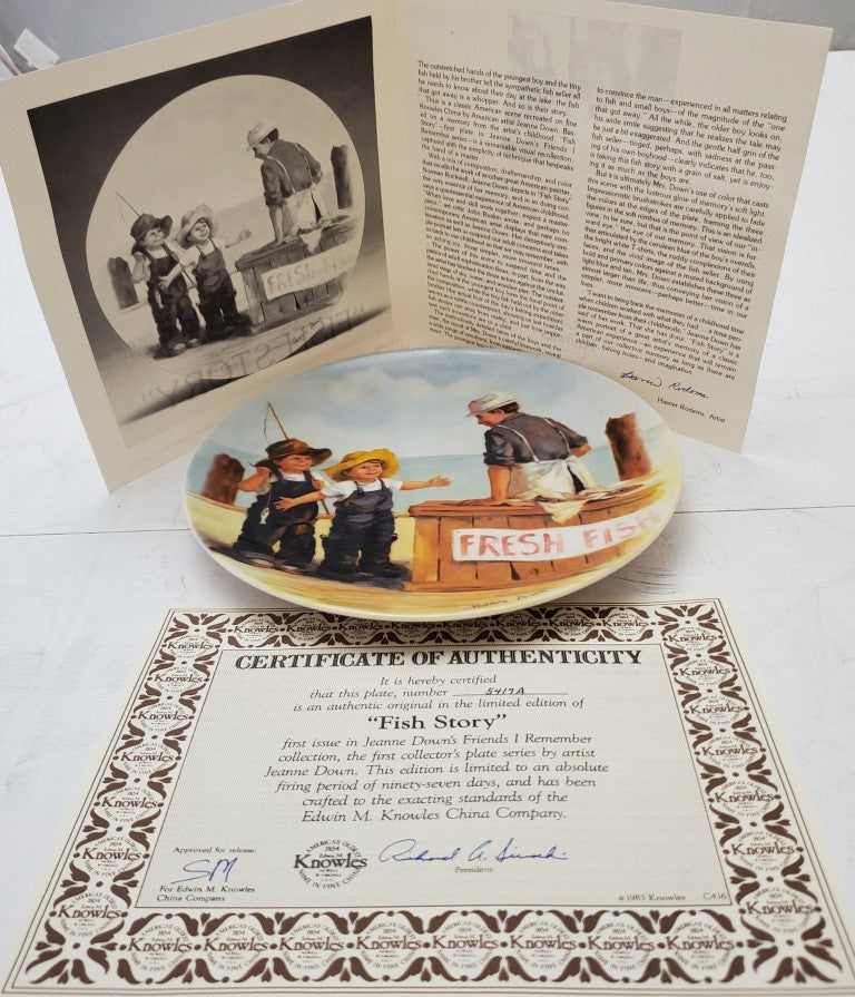 Knowles Collector Plate Fish Story"Jeanne Down's Friends I Remember Series