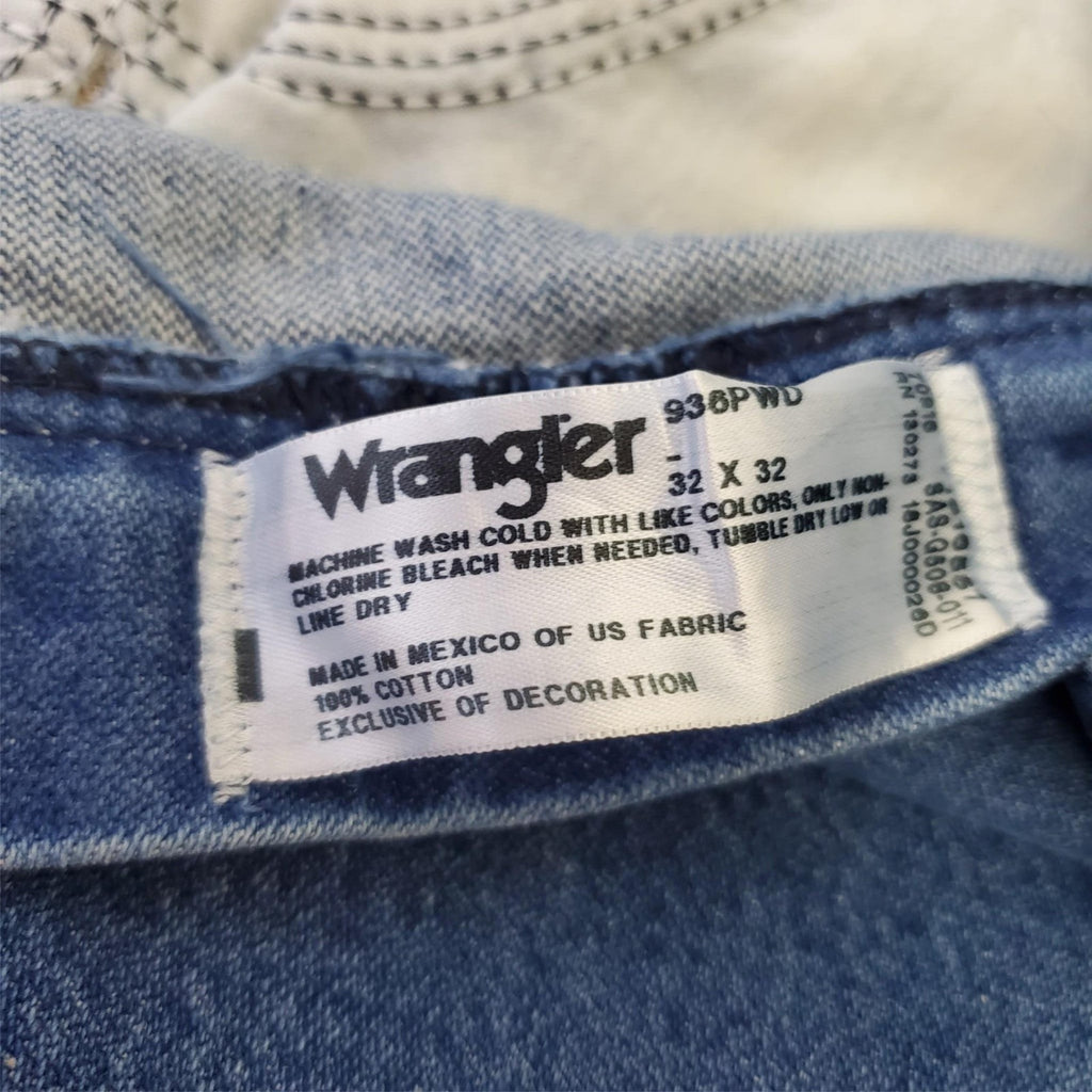 Wrangler Mens 32x32 Blue Straight Relaxed Fit Denim Jeans #6